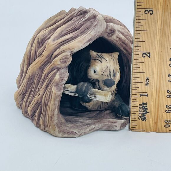 Vintage Franklin Porcelain Beaver Figure in Dam House Woodland Surprises 1984 - Picture 9 of 9